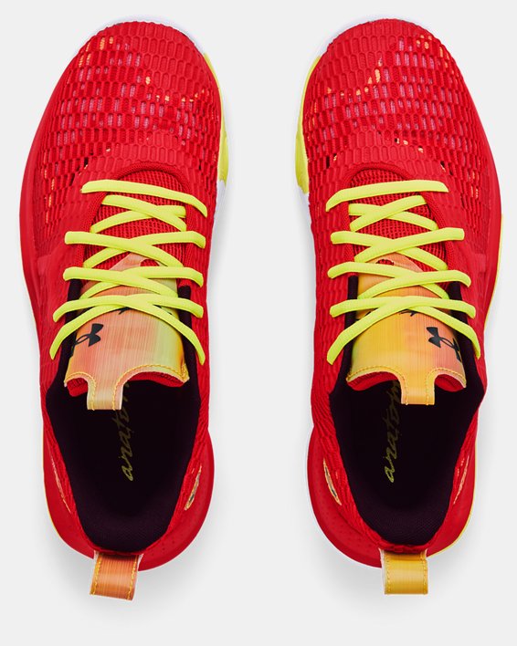 Unisex UA Spawn 3 Colorshift Basketball Shoes, Red, pdpMainDesktop image number 2